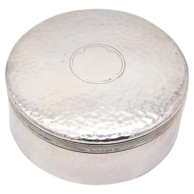 Pre-owned Edward C. Moore Tiffany & Co. 1889 Art+craft Round Box In Hammered .925 Sterling Silver
