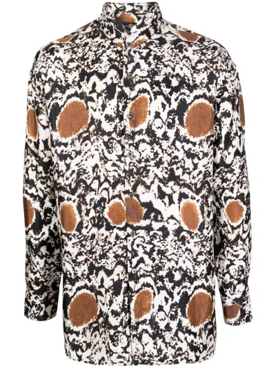 Edward Crutchley Abstract-pattern Long-sleeve Shirt In White