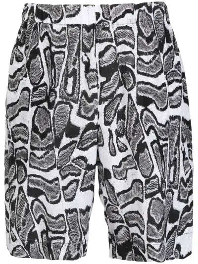 EDWARD CRUTCHLEY ABSTRACT-PATTERN SILK SHORTS