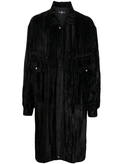 Edward Crutchley Button-up Mid-length Coat In Black