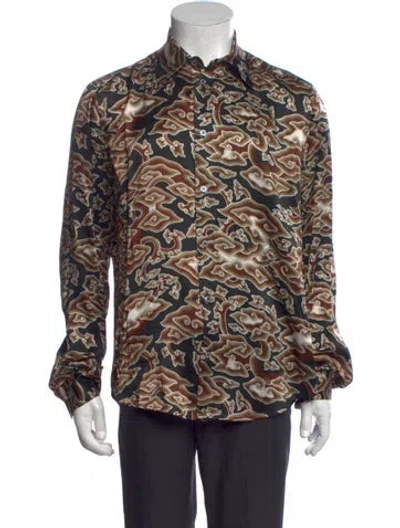 Pre-owned Edward Crutchley Silk Patterned Dress Shirt In Multicolor