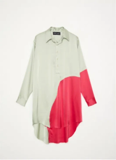 Edward Cuming Abstract Polo Shirt Dress Green In White