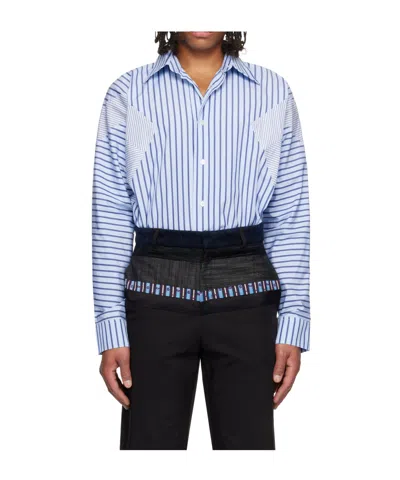 Edward Cuming Arm Flex Collared Shirt In Blue