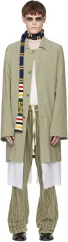 Edward Cuming Beige Exploded Lining Coat In Green