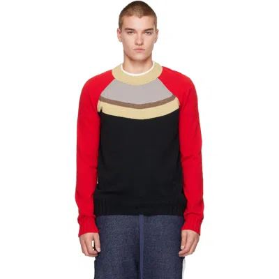 Edward Cuming ブラック＆レッド Off The Grid セーター In Black-red-grey