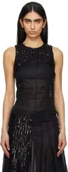 Edward Cuming Black Dripping Sensible Tank Top In Black/black