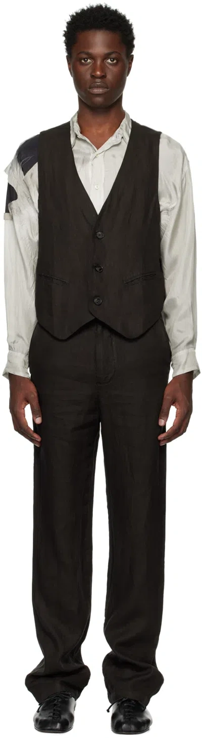 Edward Cuming Black Self-tie Vest