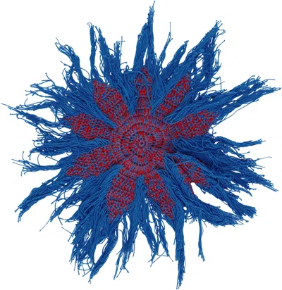 Edward Cuming Blue & Red Crying Flower Brooch In Multi