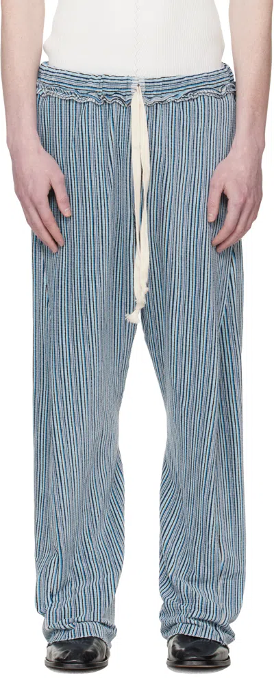 Edward Cuming Blue Twisted Track Pants In Multi