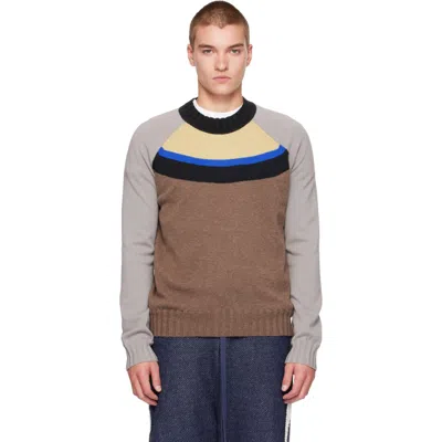 Edward Cuming ブラウン＆グレー Off The Grid セーター In Brown-grey-ochre