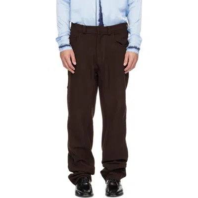 Edward Cuming ブラウン Raw Soft トラウザーズ In Brown