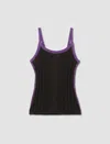 Edward Cuming Cami Cable Knit Tank Top In Brown-purple