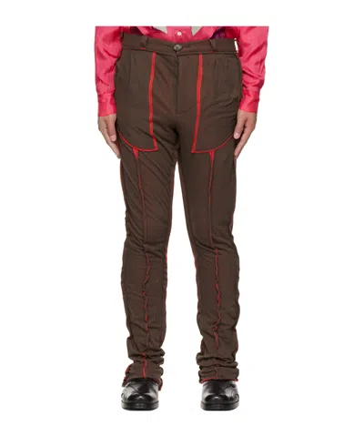 Edward Cuming Casual Pants With Belt Loops In Brown