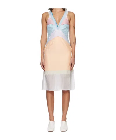 Edward Cuming Chaos Deep V-neck Dress In Multi