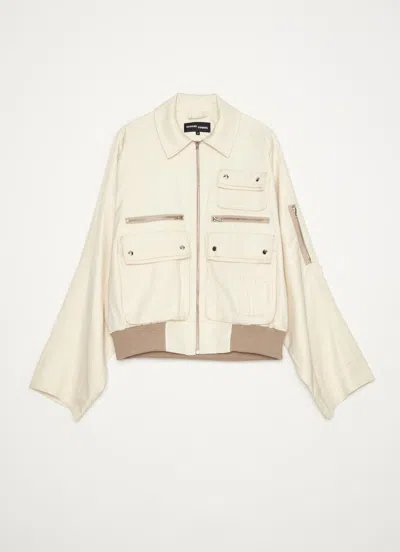 Edward Cuming Cotton Twill Bomber White