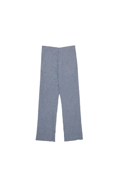 Edward Cuming Crinkle Cotton Yoryu Tailored Trousers Blue