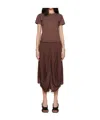 Edward Cuming Brown Droopy Tree Trunk Midi Dress In Brown