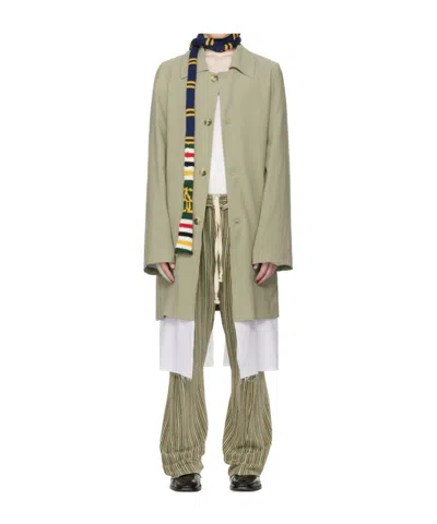 Edward Cuming Exploded Lining Trench Coat In Green