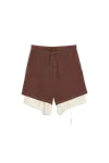 Edward Cuming Exploded Piece Dyed Shorts Brown