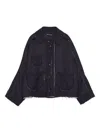 Edward Cuming Frayed Jacket In Blue