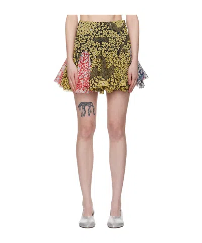 Edward Cuming Godet Miniskirt In Green