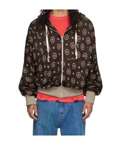 Edward Cuming Gracia Arm Flex Jacquard Pattern Hoodie In Black
