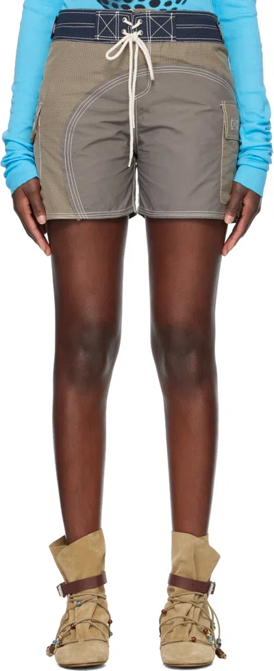 Edward Cuming Gray Half-moon Swim Shorts