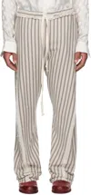 Edward Cuming Gray Stripe Twisted Sweatpants In Grey-light Grey
