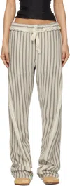 Edward Cuming Gray Twisted Track Trousers In Grey-light Grey