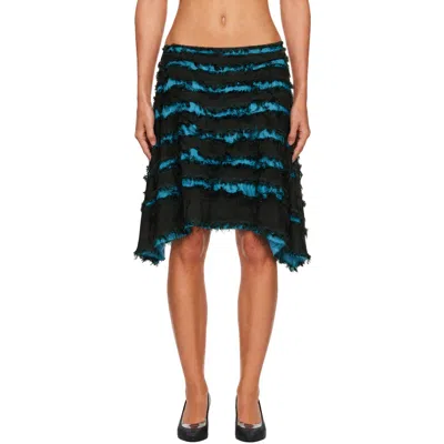 Edward Cuming Green & Blue 'scratch The Itch' Midi Skirt In Green/blue