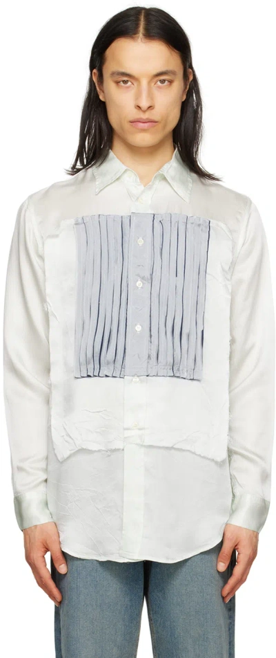 Edward Cuming Green Process Collage Shirt In Mint