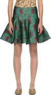 Edward Cuming Green Wallpaper Gala Midi Skirt In Green