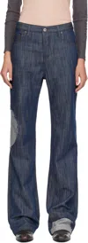 Edward Cuming Indigo Circle Window Jeans In Purple