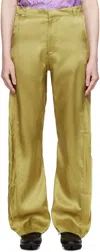 Edward Cuming Khaki Twisted Tailored Trousers In Dijon