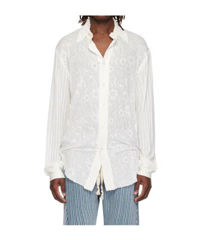 Edward Cuming Kitchen Curtain Jacquard Shirt In White