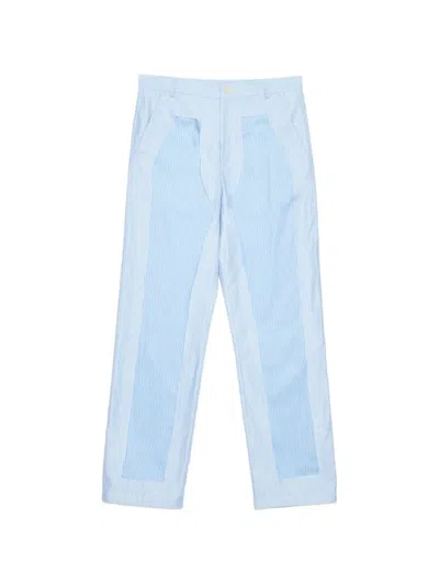 Edward Cuming Layered Panelled Trousers In Blue