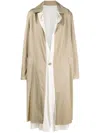Edward Cuming Beige Layered Coat In Neutrals