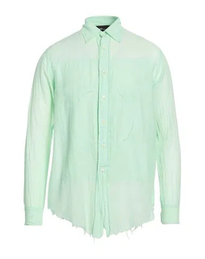 Edward Cuming Man Shirt Light Green Size 1 Cotton, Silk