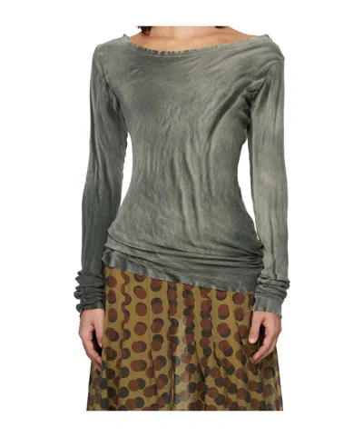 Edward Cuming Moss Fog Banana Long-sleeve T-shirt In Green