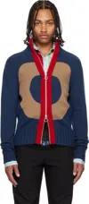Edward Cuming Navy Vortex Window Jacket In Blue