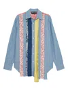 Edward Cuming Patchwork Shirt In Blue