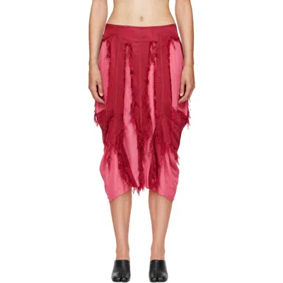 Edward Cuming Pink Cyclone Midi Skirt In Raspberry-fuchsia