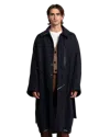Edward Cuming Raw-edge Turtle Coat Navy In Blue