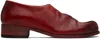Edward Cuming Red Adam Signature Edition Bubble Toe Zip On Loafers In Dirty Red