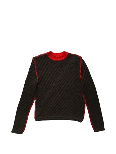 Edward Cuming Ribbed Sweater In Brown
