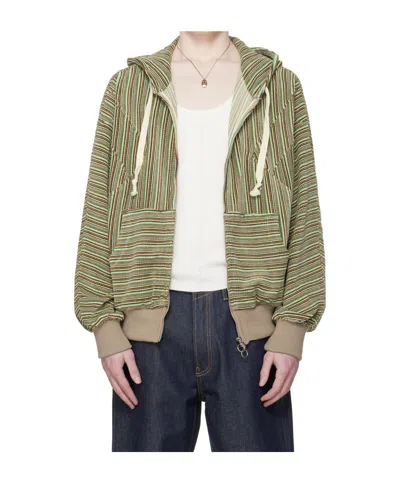 Edward Cuming Striped Hoodie In Multicolor