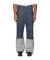 Edward Cuming Navy Turn-up Drop-down Jeans In Blue