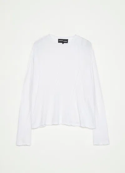Edward Cuming Warped Dar Long Sleeve Tee White
