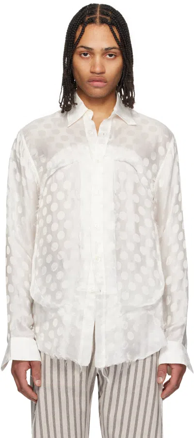 Edward Cuming White Circle Cupro Classic Lung Window Shirt