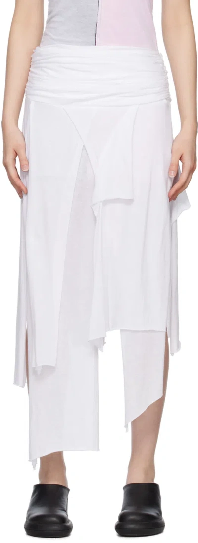Edward Cuming White Layered Midi Skirt